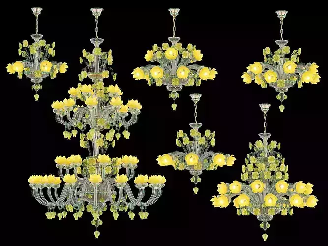 89330 Osgona Collection of Murano Glass Lamps