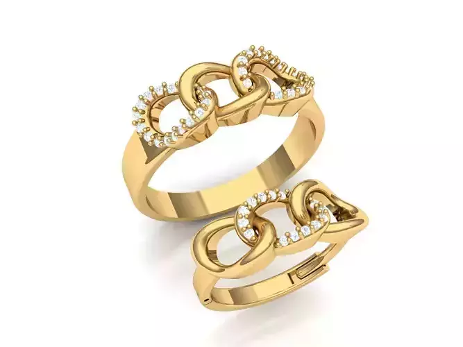 Women s chain design ring and earrings