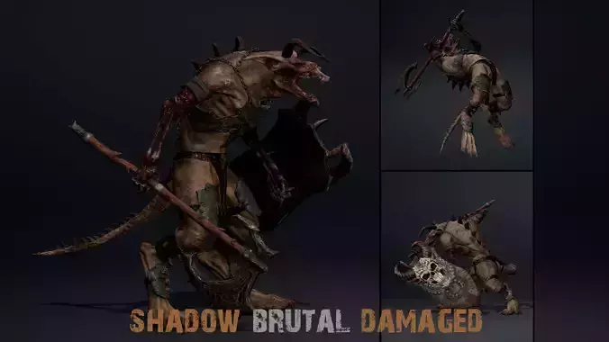 Shadow Brutal Damaged Low-poly 3D model