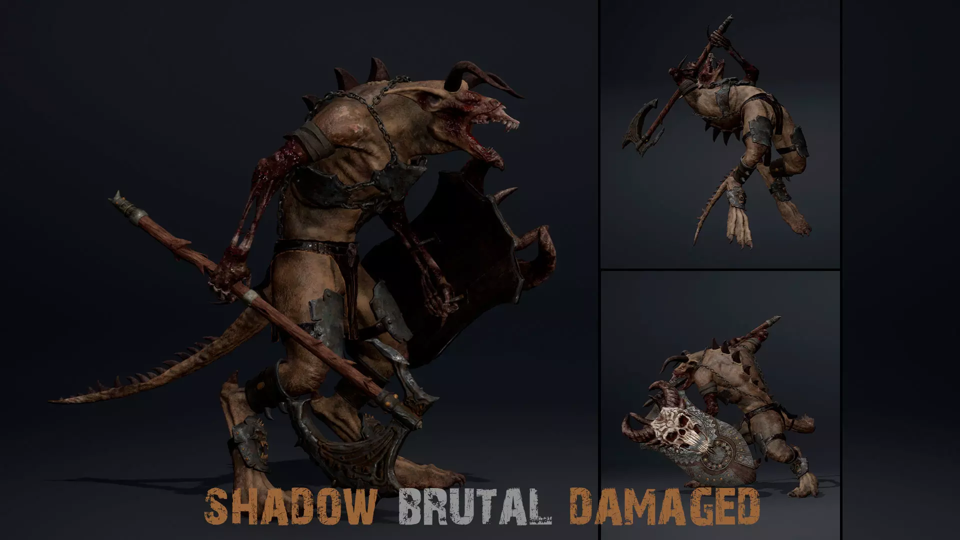 Shadow Brutal Damaged Low-poly 3D model_0