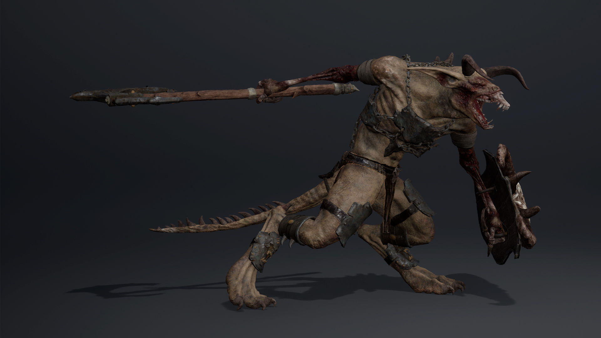 Shadow Brutal Damaged Low-poly 3D model_7