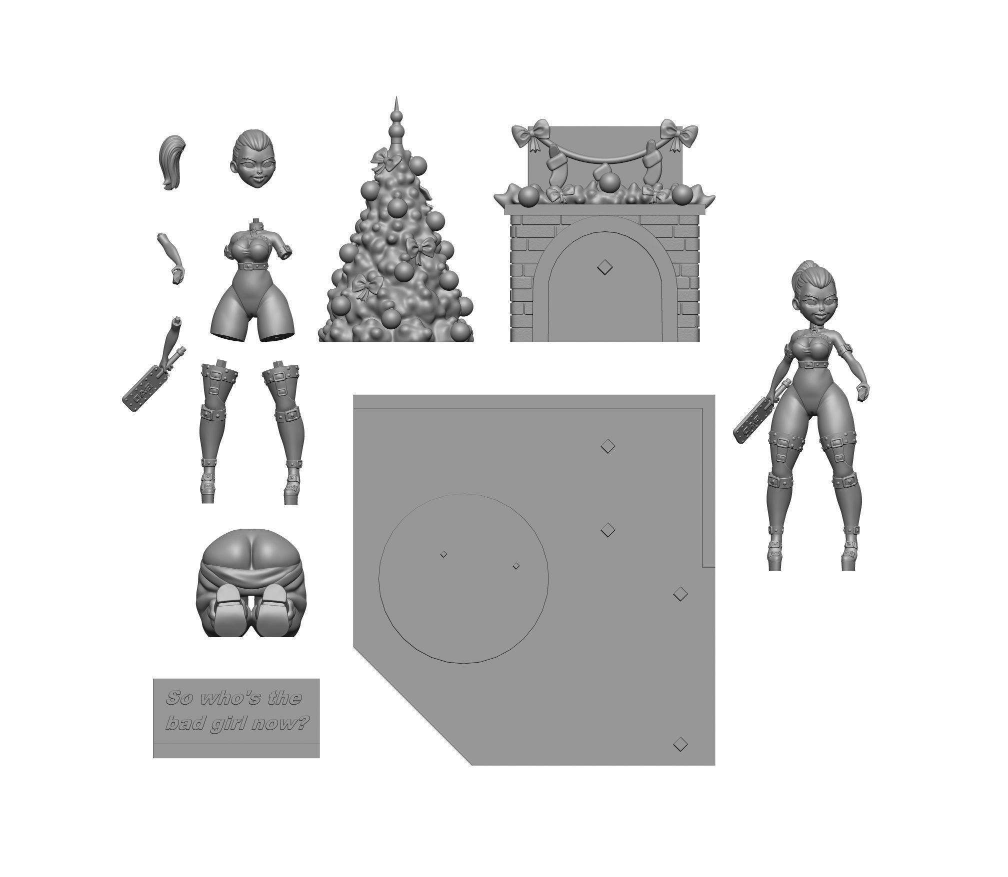 Bad girl 3D print model_2