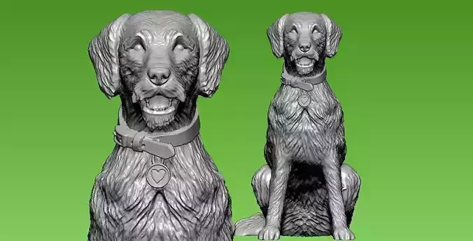 Brittany Spaniel Dog model -- 3D print