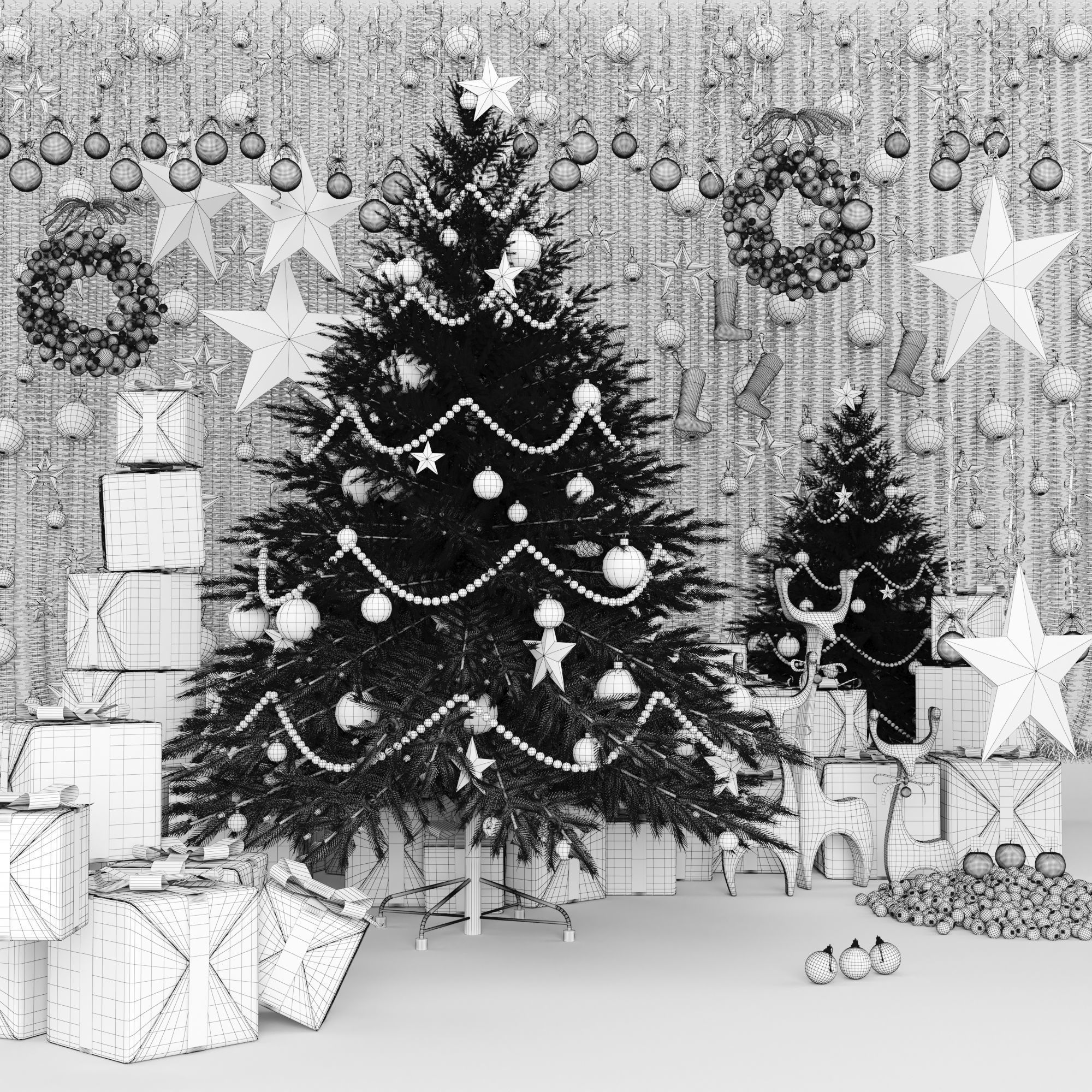 Christmas Trees  3D model_1
