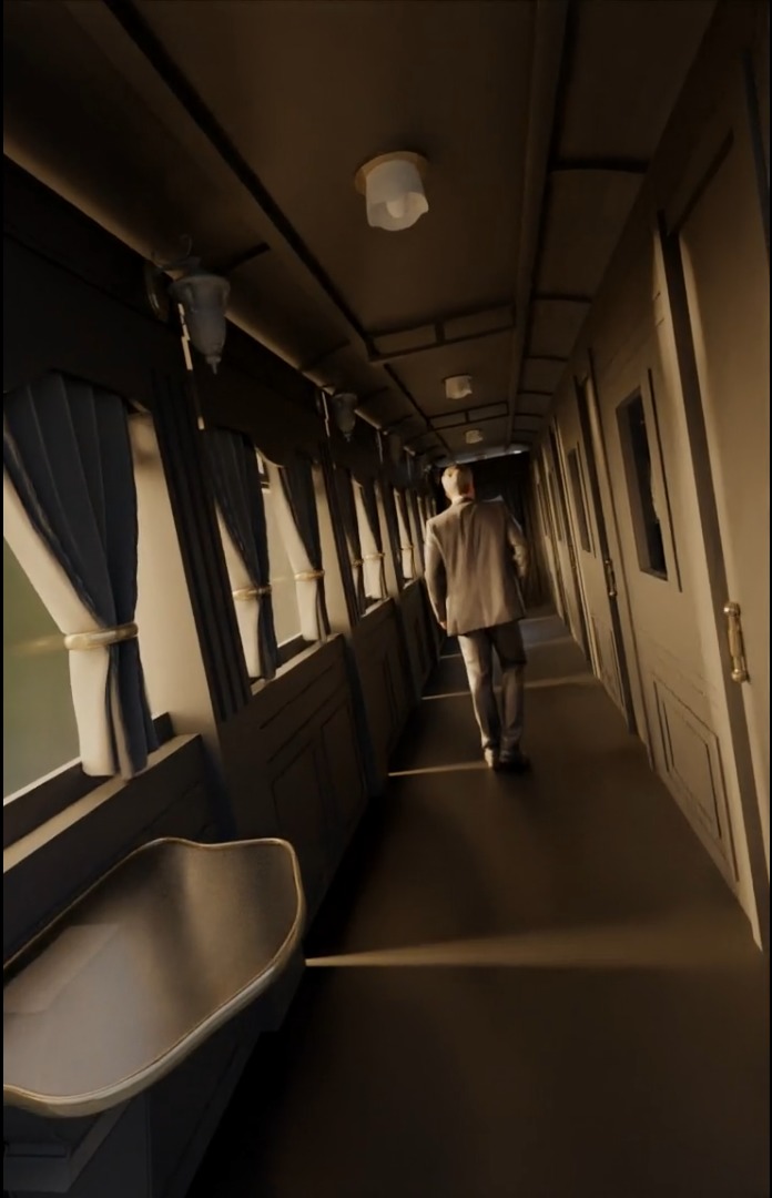 Train Corridor Environment Free 3D model_1