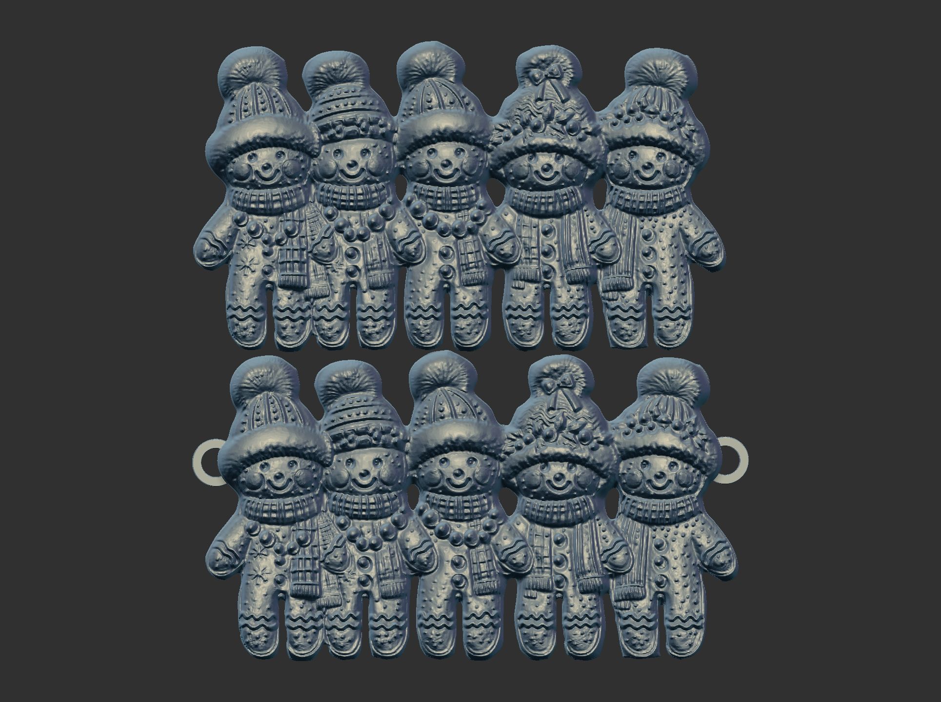 christmas boys gang cookie decor  3D print model_4