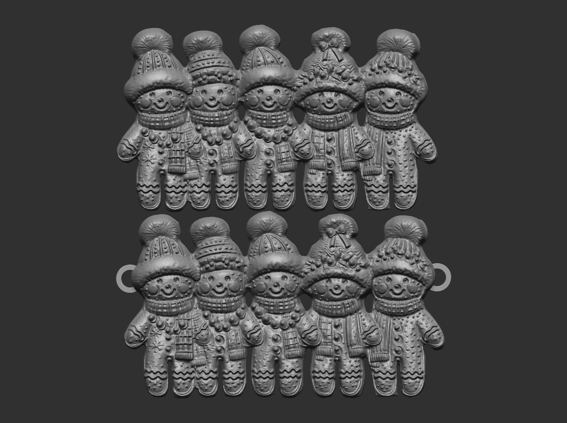 christmas boys gang cookie decor  3D print model_6