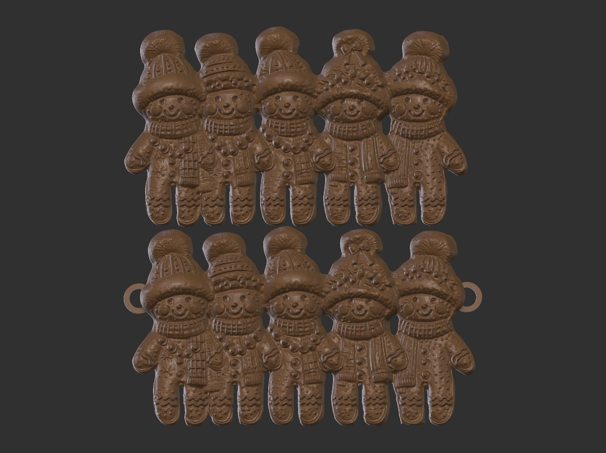 christmas boys gang cookie decor  3D print model_5
