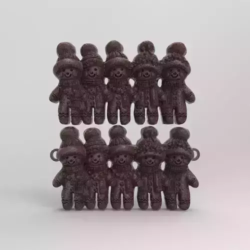 christmas boys gang cookie decor  3D print model