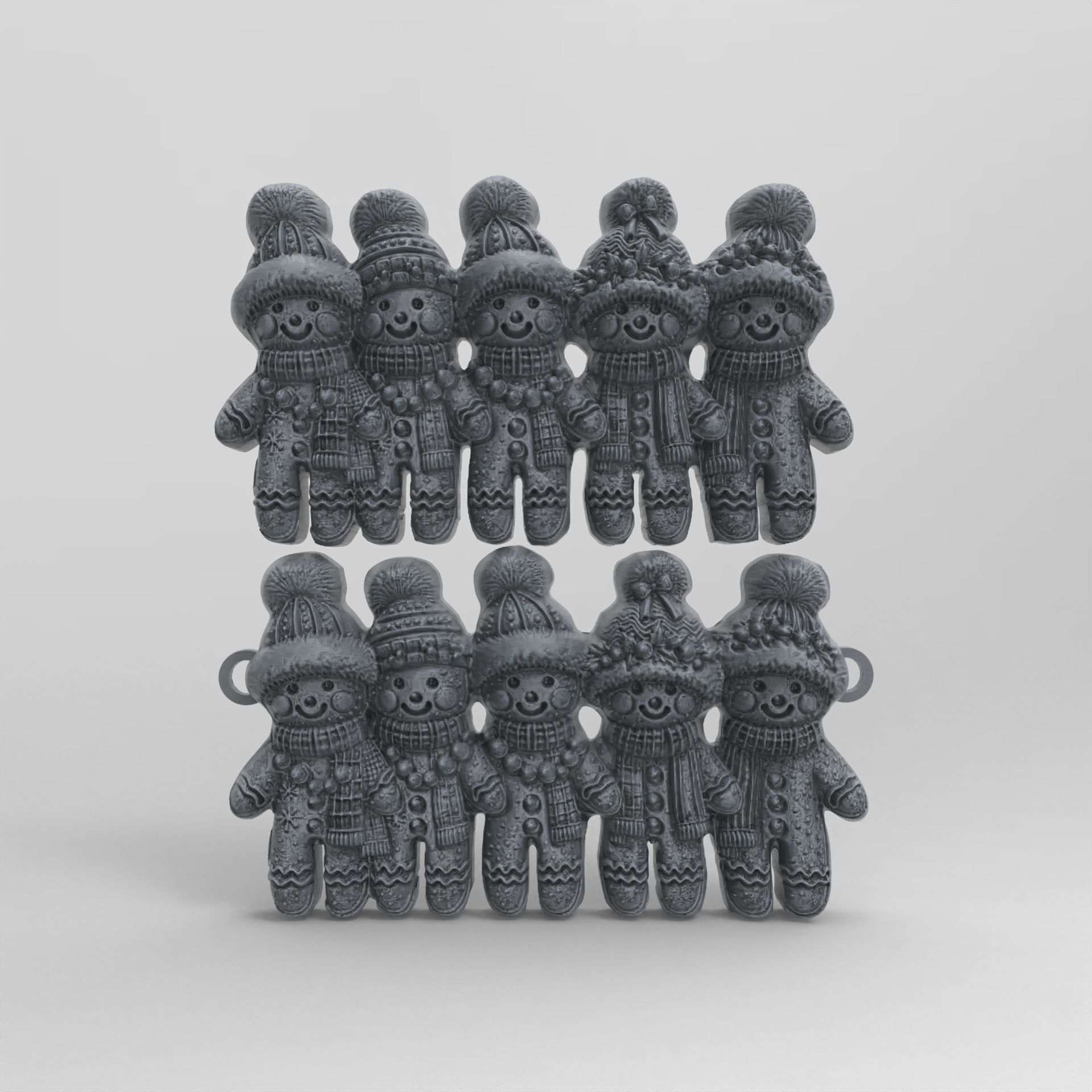 christmas boys gang cookie decor  3D print model_2