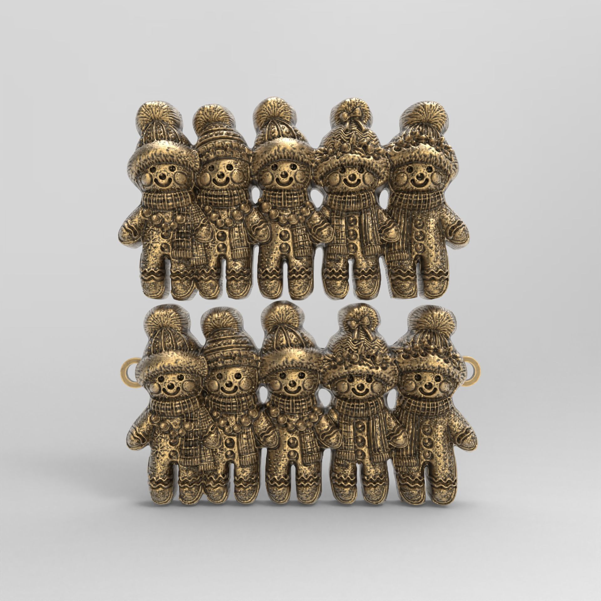 christmas boys gang cookie decor  3D print model_1