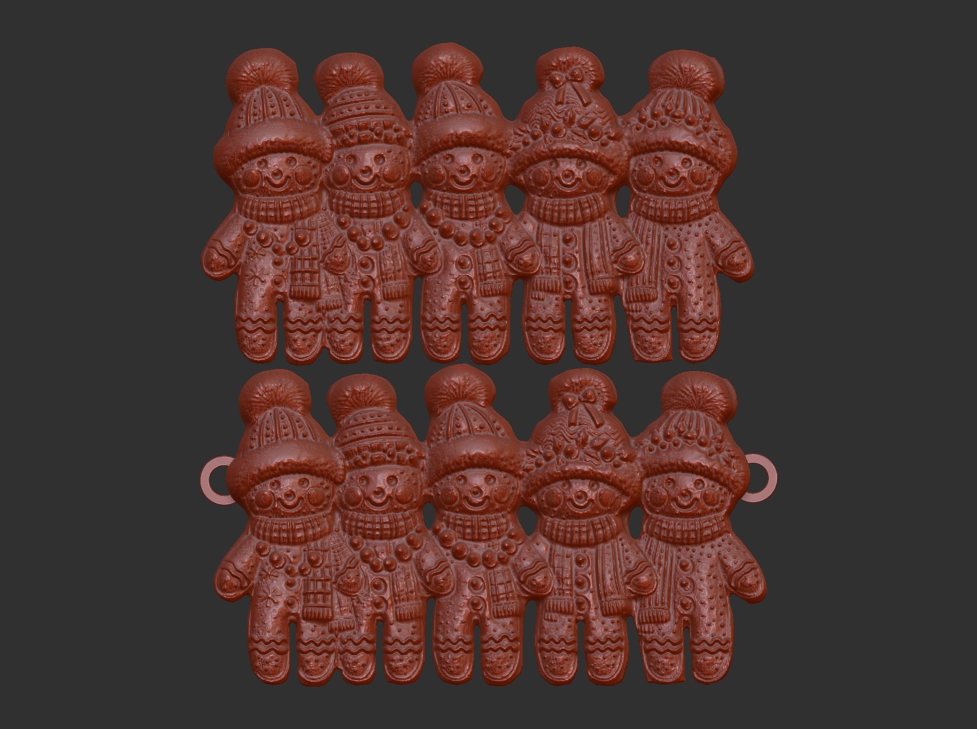 christmas boys gang cookie decor  3D print model_3