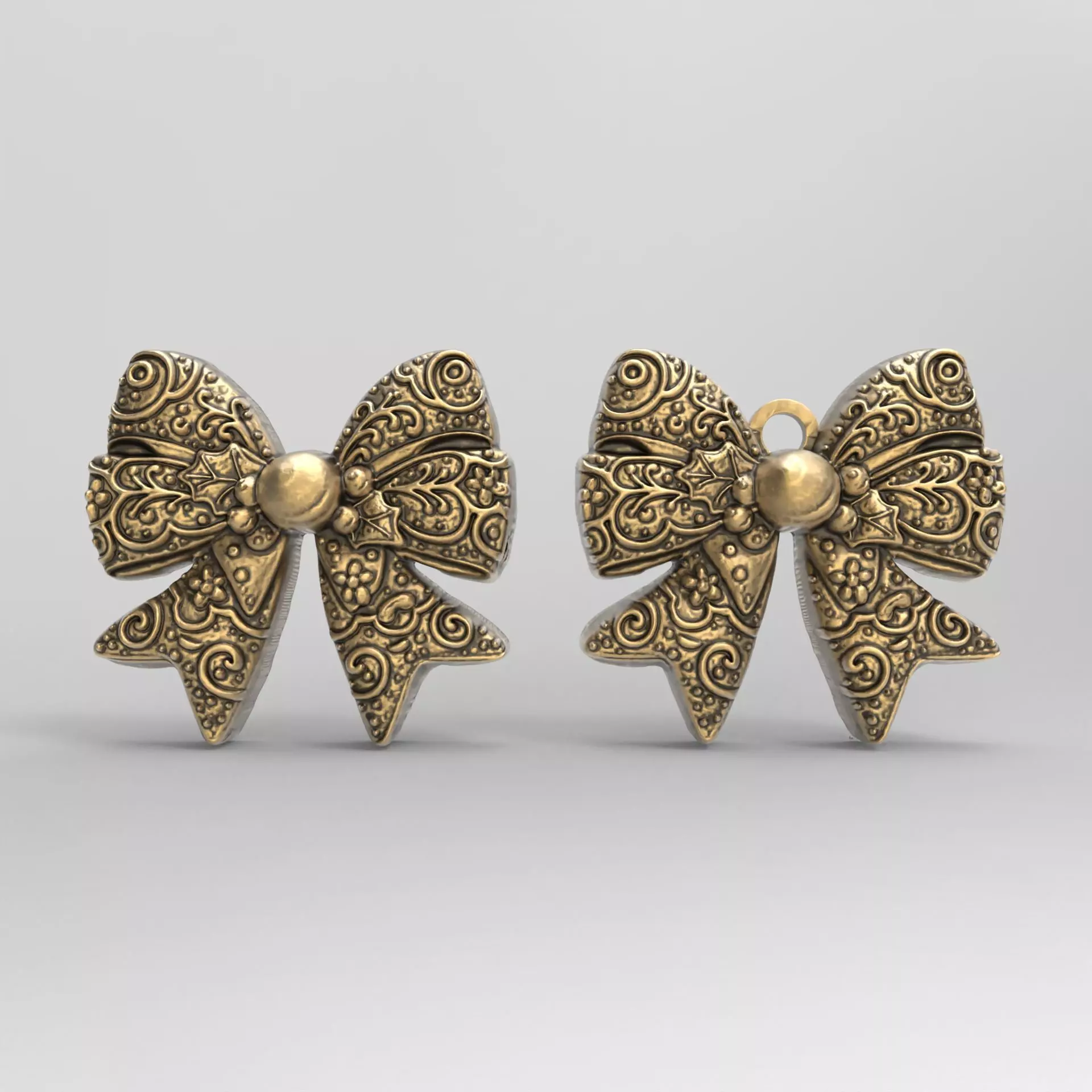 christmas ribbon bow cookie decor  3D print model_0