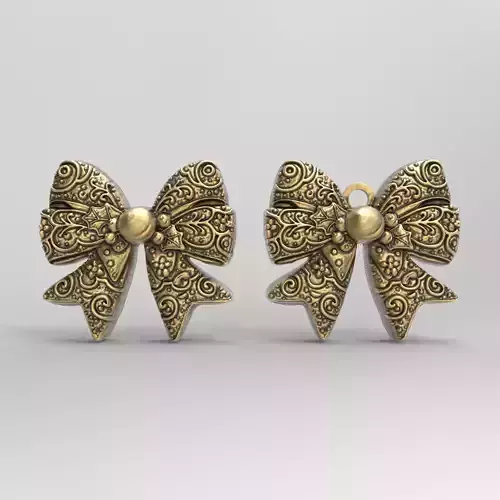 christmas ribbon bow cookie decor  3D print model