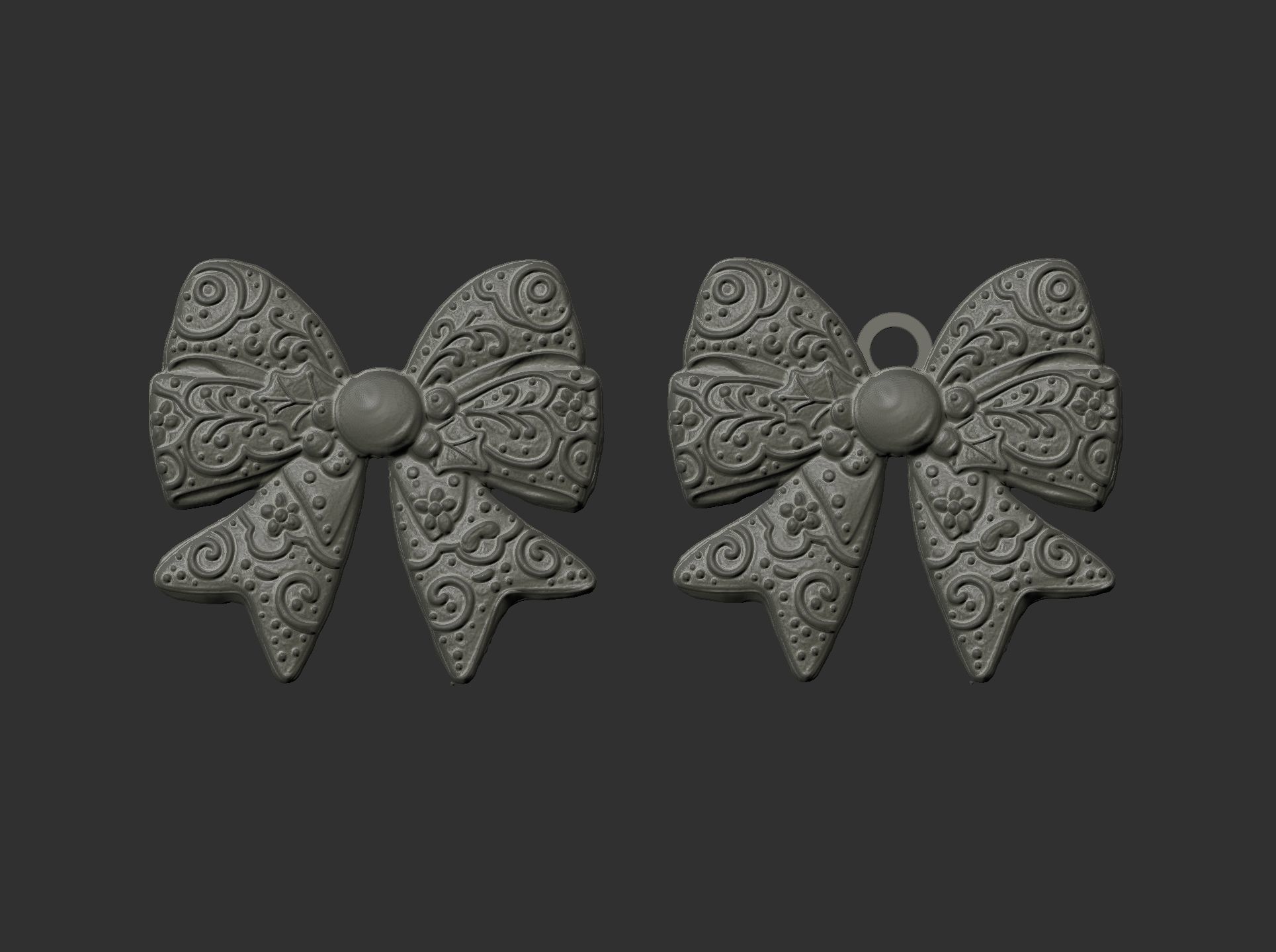 christmas ribbon bow cookie decor  3D print model_6