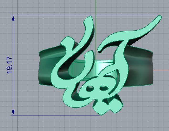 Persian name ring Ayhan 3D print model_2