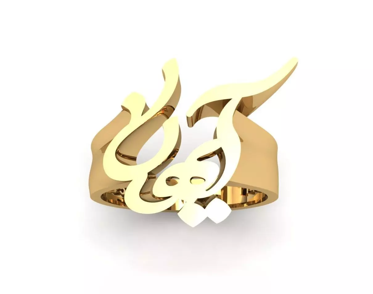 Persian name ring Ayhan 3D print model_0