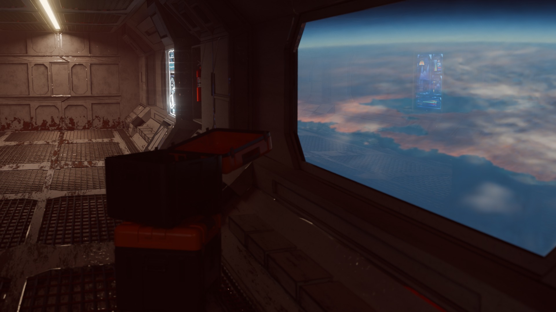 Spaceship Corridor Damaged Free 3D model_6