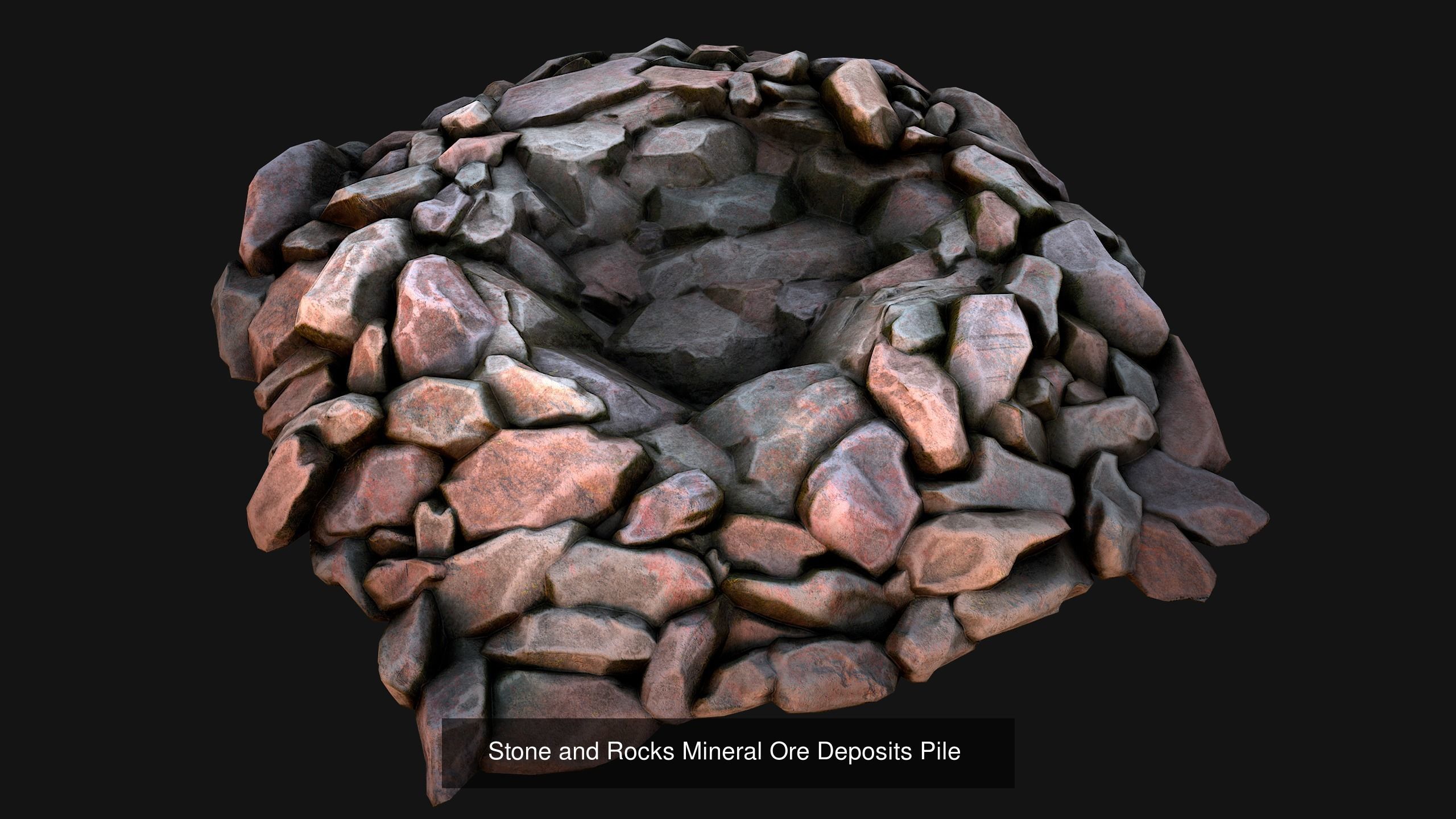 Rocks Ore Metal Mineral Industrial Resources Environment Pack 3D Model Collection_29