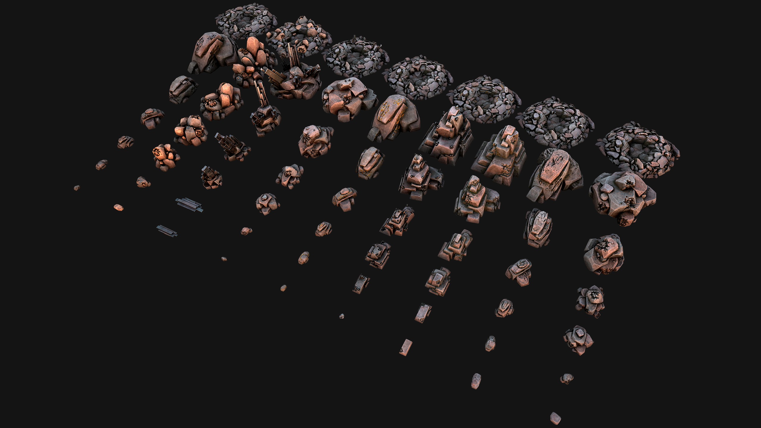 Rocks Ore Metal Mineral Industrial Resources Environment Pack 3D Model Collection_37