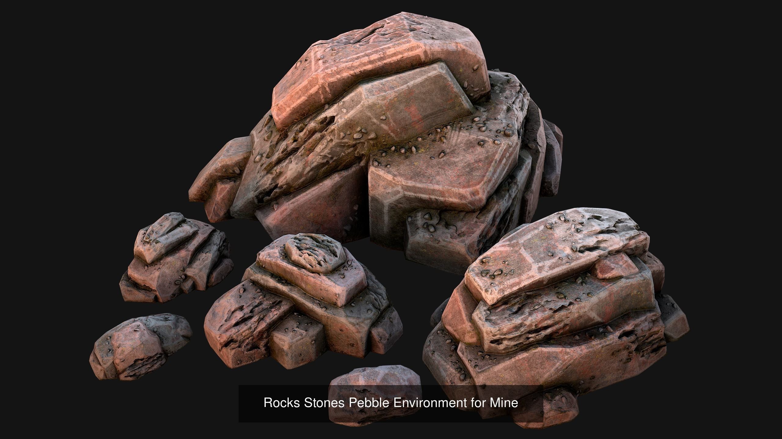 Rocks Ore Metal Mineral Industrial Resources Environment Pack 3D Model Collection_21