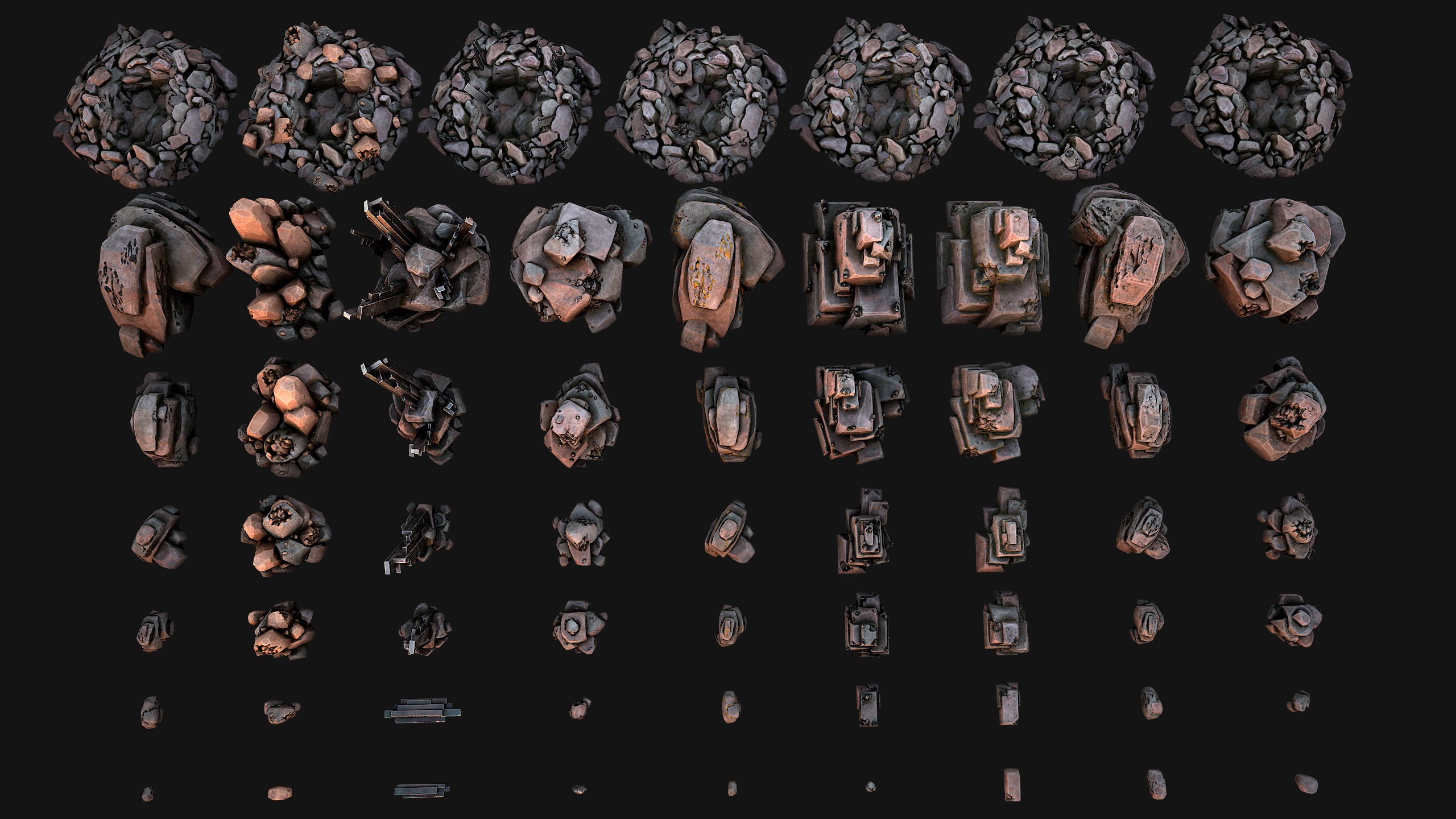 Rocks Ore Metal Mineral Industrial Resources Environment Pack 3D Model Collection_35