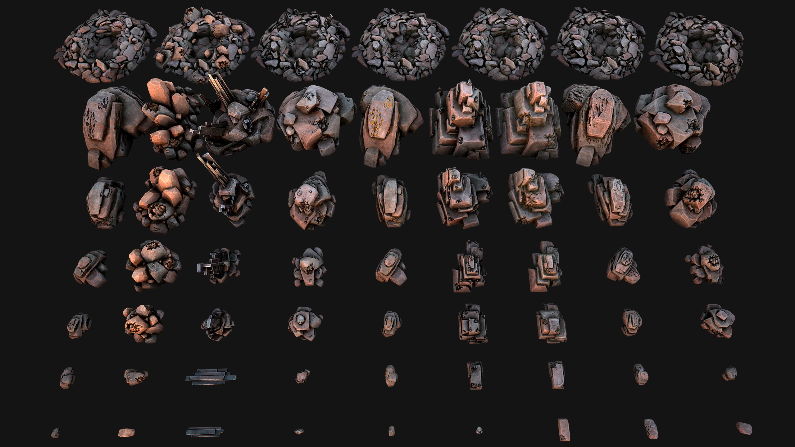 Rocks Ore Metal Mineral Industrial Resources Environment Pack 3D Model Collection_36