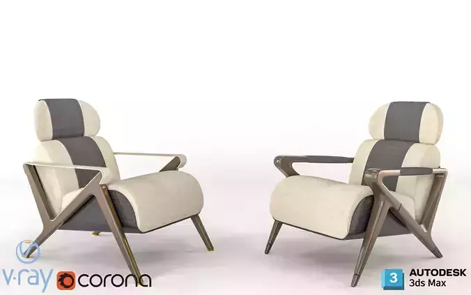 GIOLA CASA PADRINO BERGERE ARMCHAIR 3D MODEL 2 VERSION 3D model