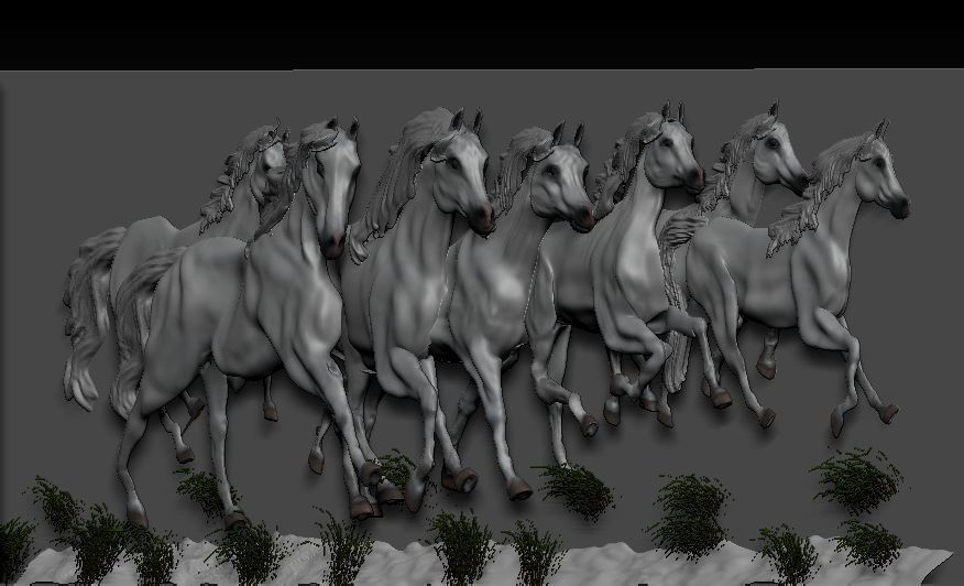Running Horse Panel 3D print model_11