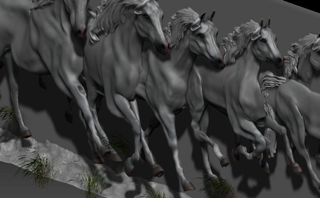 Running Horse Panel 3D print model_5