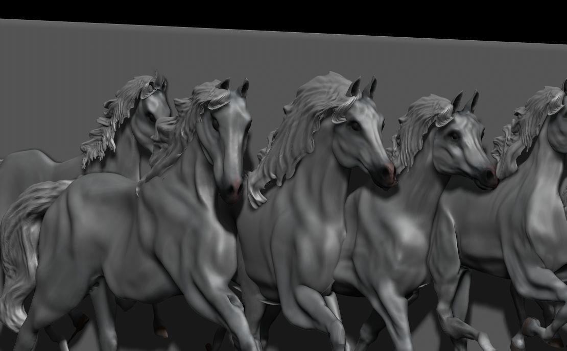 Running Horse Panel 3D print model_9