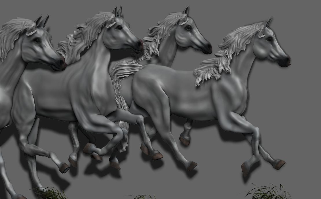 Running Horse Panel 3D print model_3