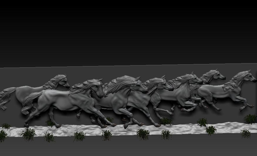 Running Horse Panel 3D print model_12