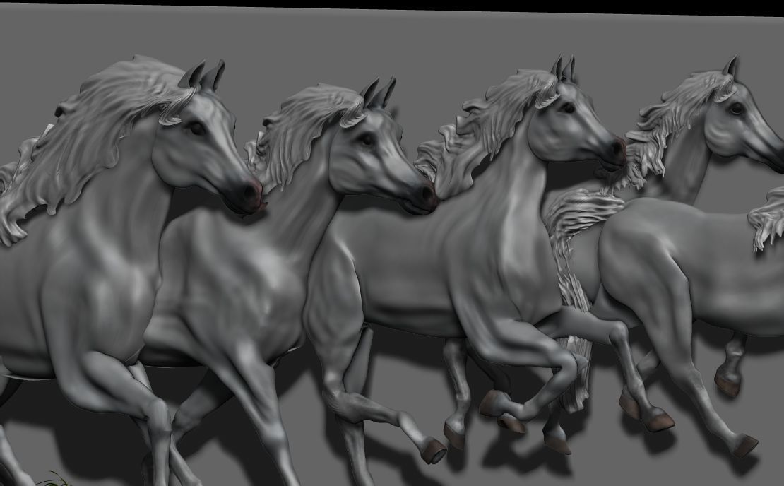 Running Horse Panel 3D print model_8