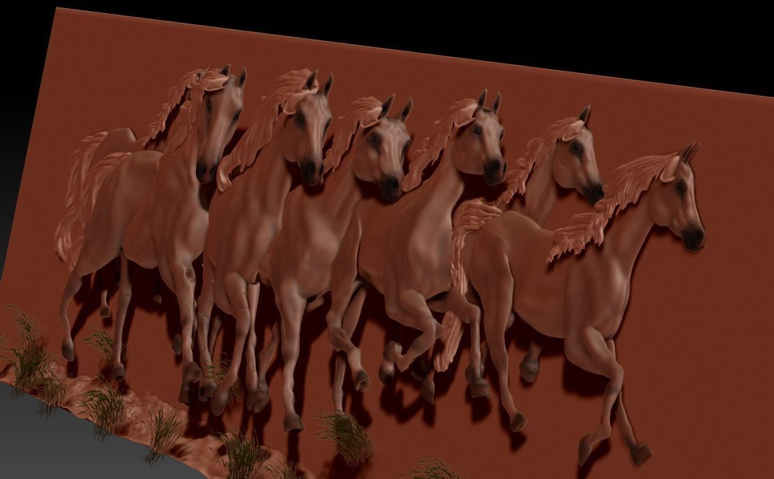 Running Horse Panel 3D print model_14