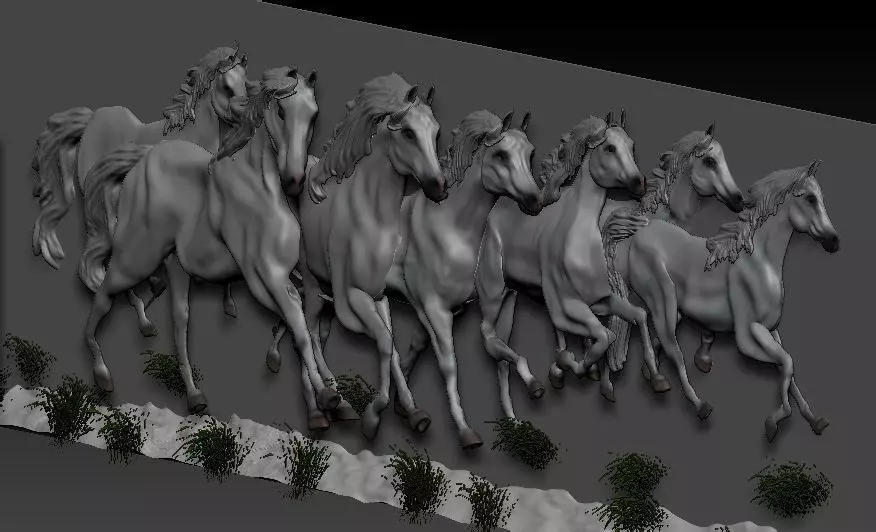 Running Horse Panel 3D print model_0