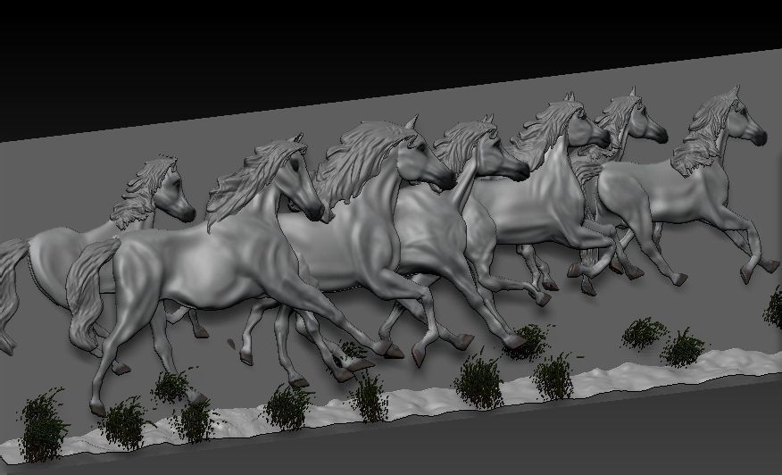 Running Horse Panel 3D print model_13