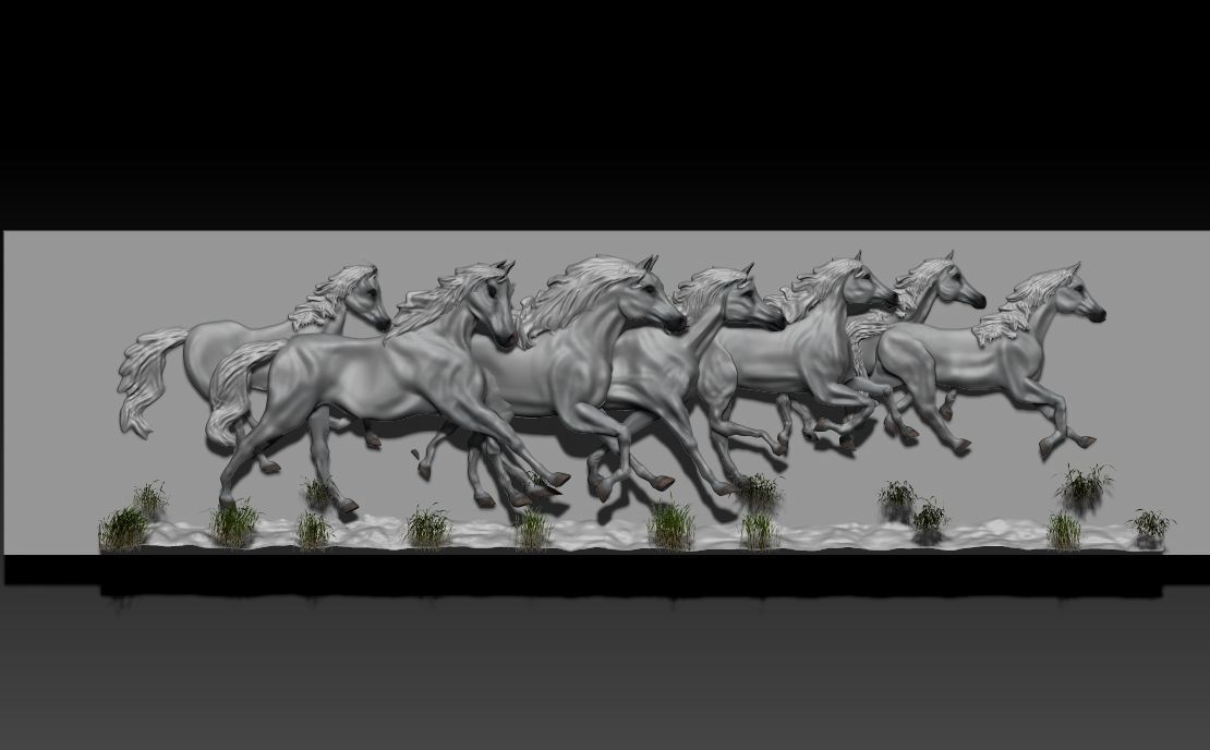 Running Horse Panel 3D print model_2