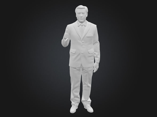 figurine of Donald Trump in a suit 3D print model_2