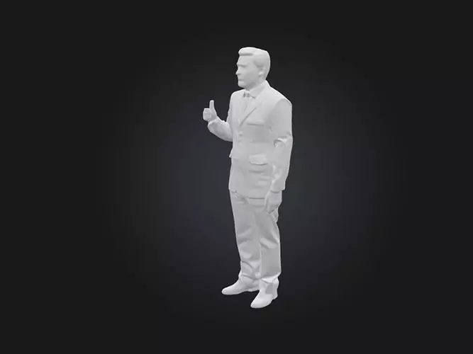 figurine of Donald Trump in a suit 3D print model_0