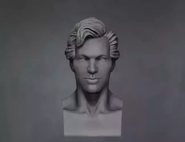 Male human head sculpture Free 3D print model