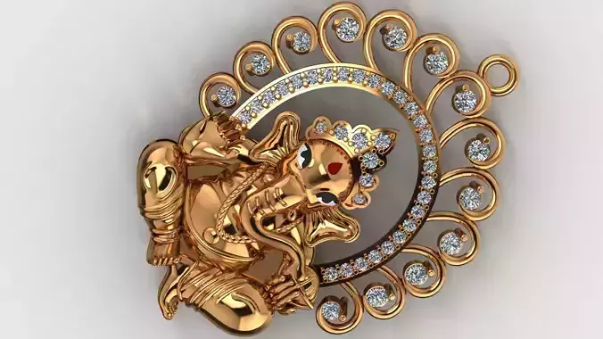 South Ganesh pendant gold pendant 
