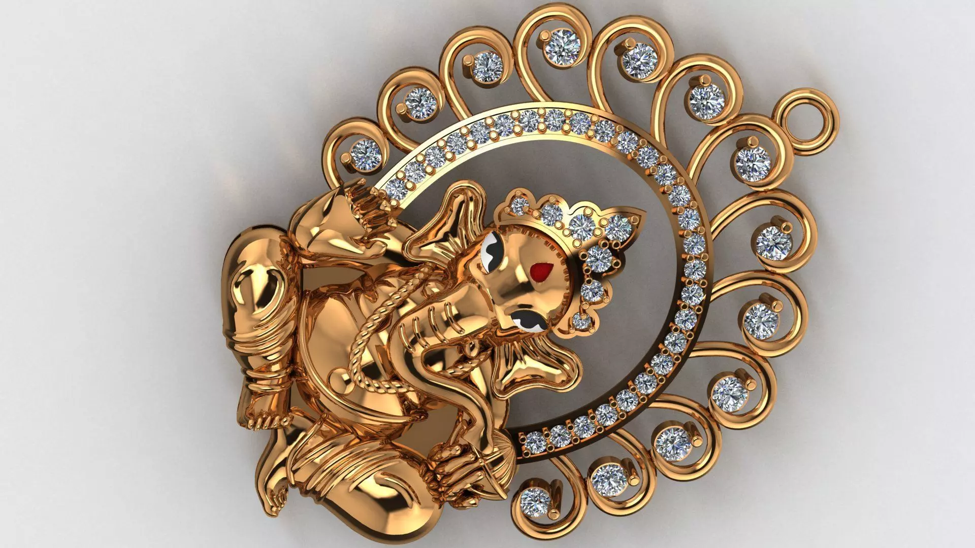 South Ganesh pendant gold pendant  3D print model_0