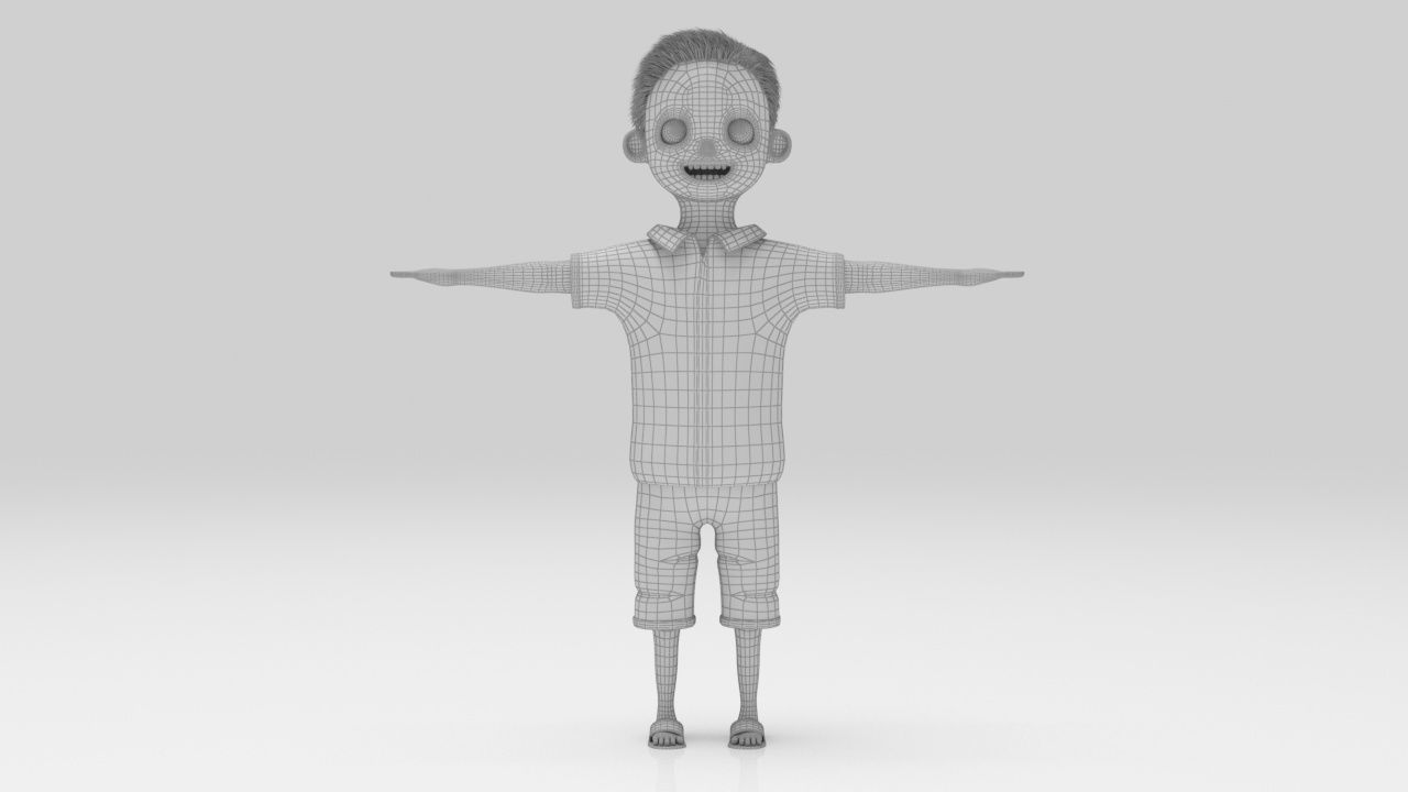Child 05 Character lowpolys  Low-poly 3D model_10