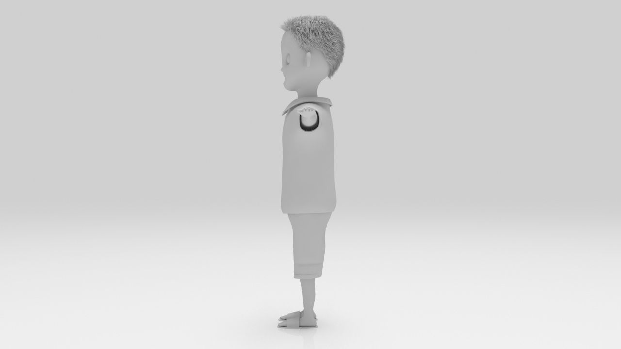 Child 05 Character lowpolys  Low-poly 3D model_9