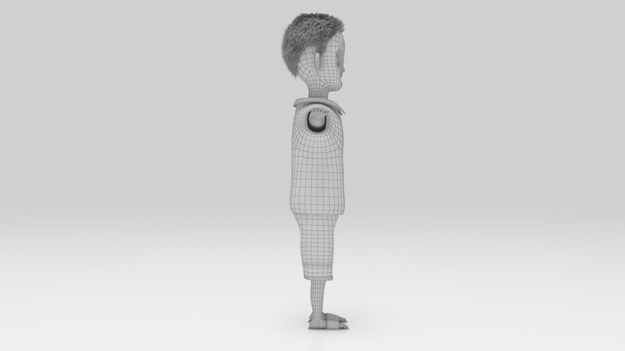 Child 05 Character lowpolys  Low-poly 3D model_11