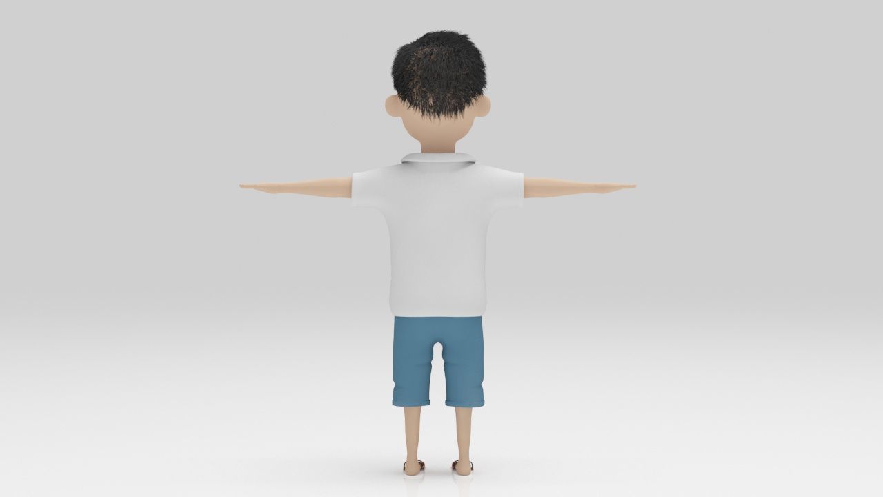 Child 05 Character lowpolys  Low-poly 3D model_2