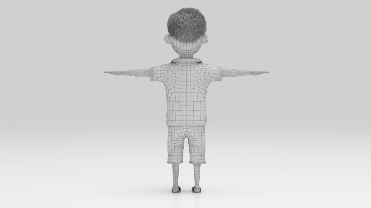 Child 05 Character lowpolys  Low-poly 3D model_12