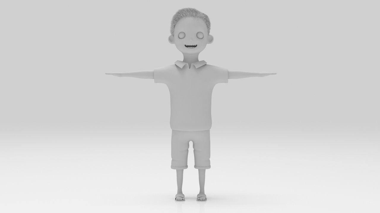 Child 05 Character lowpolys  Low-poly 3D model_6