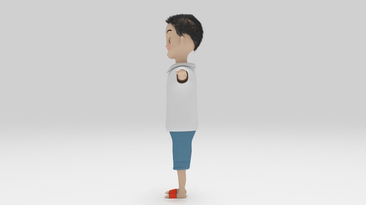 Child 05 Character lowpolys  Low-poly 3D model_3